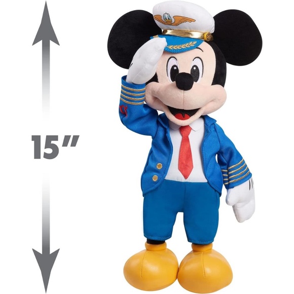 NWT Mickey Mouse D23 Plush Captain Saluting Pilot Blue Cathay Pacific Airways - Picture 2 of 6